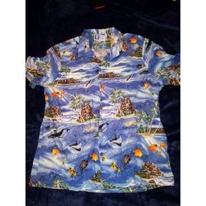 rjc hawaiian Island shirt Xxl Button Up Tropical Made In USA Hawaii